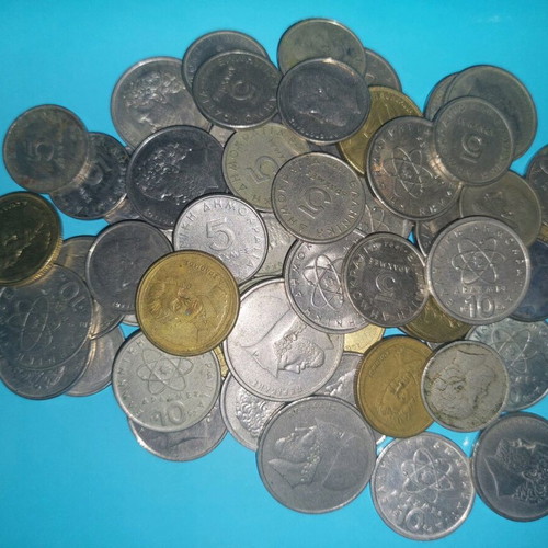Greek drachma coins used, pack of 70 pieces