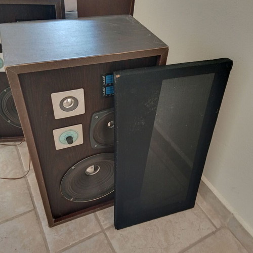 Vintage floor-standing speakers used, 80W, 8 ohms, 3-way with equalizer
