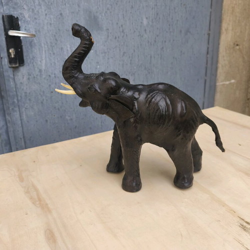 Leather elephant figurine used, from the 60s-70s