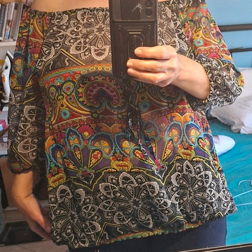 BSB Collective women's blouse used, colorful, lightweight with 3/4 sleeves