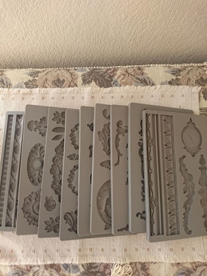 Iron Orchid Trimmings Silicone Mold Set like new, 10 pcs 20×12.5 cm