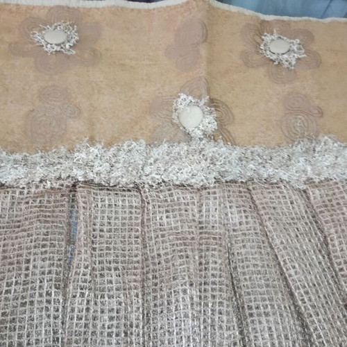 Curtain ready-made from burlap fabric new, set of two pieces