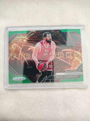 Κάρτα 2023-24 Panini Prizm Euroleague Nikola Mirotic Fireworks Green Prizm σαν καινούργια
