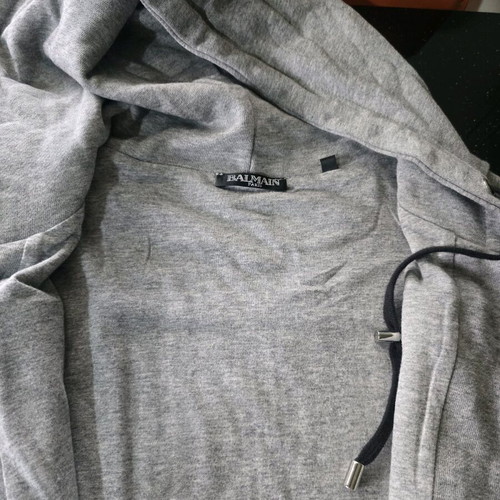 Balmain gray zip-up hoodie like new, size S