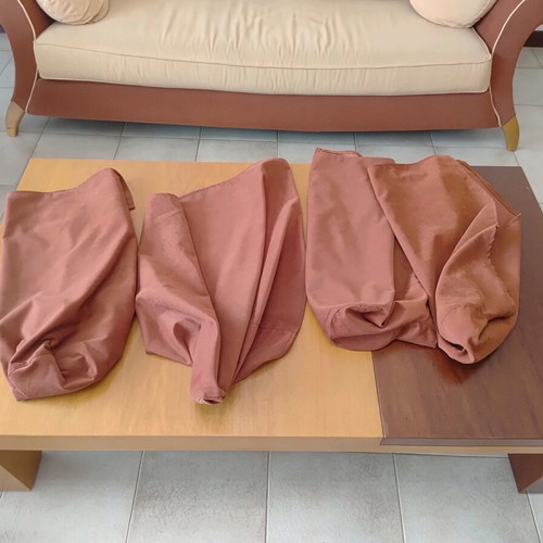 Living room sofa, stools and coffee table set like new by Eleni Natsi