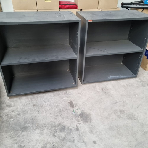 Office equipment like new, two desks, two cabinets and two shelves SATO