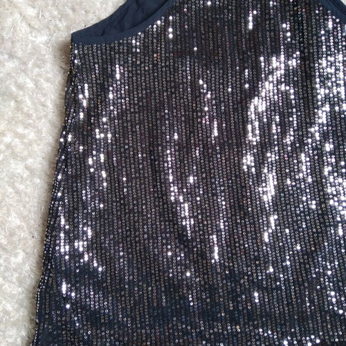 Sequin top Shein size M 38 like new, white silver