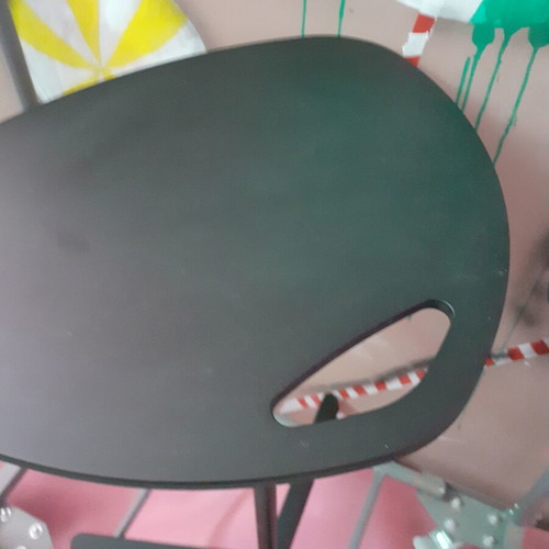 Plastic table with metal frame, new