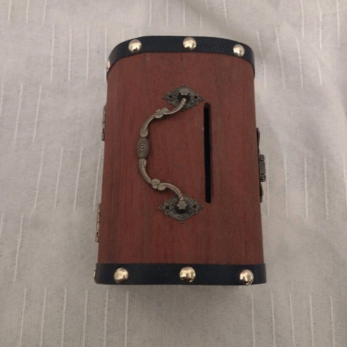 Wooden piggy bank with lock new