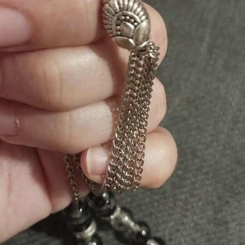 Handmade komboloi with glass beads and metal tassel like new