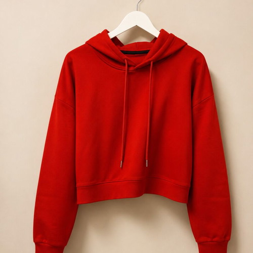 Cropped hoodie red, like new, size XL