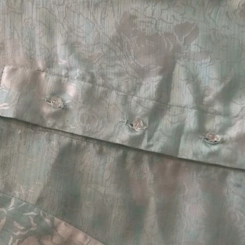 Satin vintage set turquoise embossed skirt and blouse like new