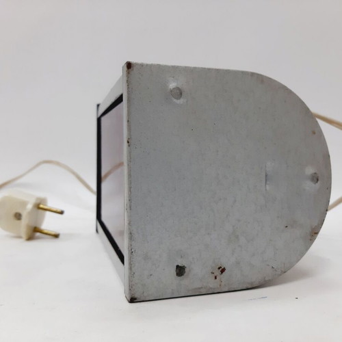 Vintage photographic safety lamp with red filter used, USSR 60s, E27