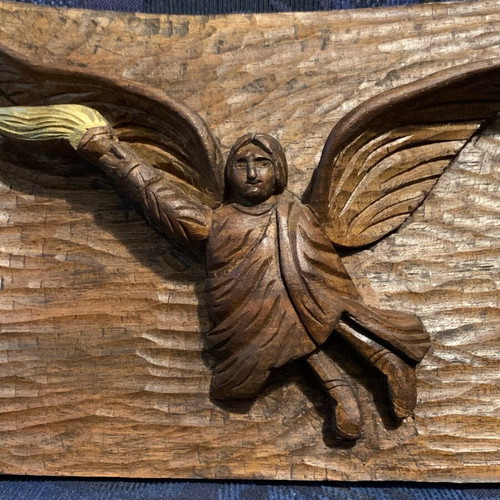 Wooden angel like new, authentic folk Christian art