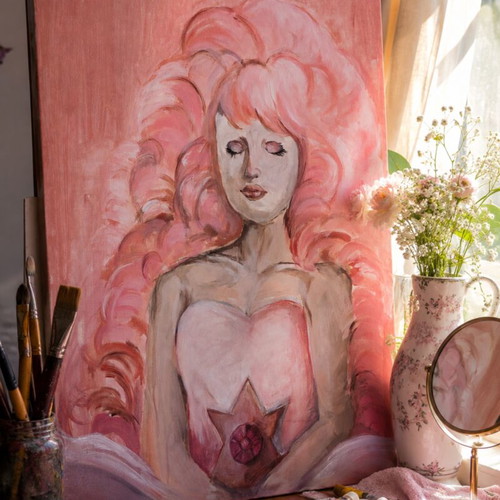 "Rose Quartz" original hand-painted portrait