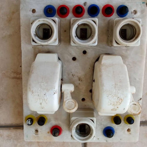 Antique Electrical Panel 1935-1950 Used, Marble, Collectible