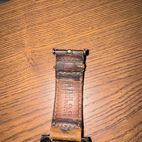 Oozoo men's watch used with brown leather strap and minimal dial