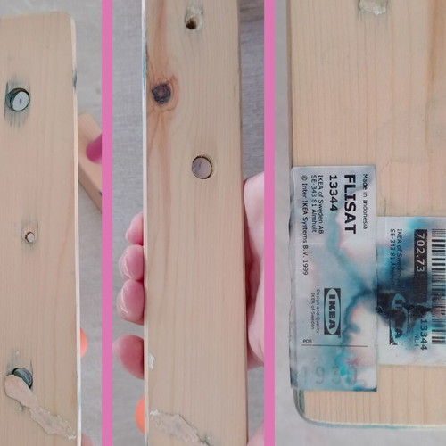 Flisat wooden hanger set with 4 hooks, used, IKEA