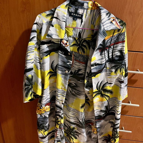 Vintage Hawaiian shirt Koman Sport, size L, tropical pattern