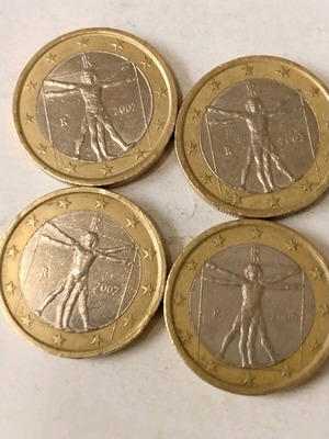 Collector coins 1 euro used, set of 4