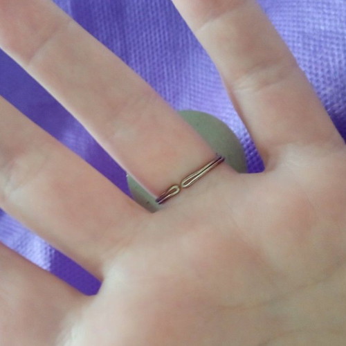 Handmade ring used with flower, blue and silver
