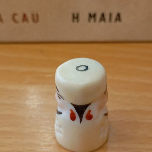 Porcelain Thimble Like New, Asian Traditional Figure