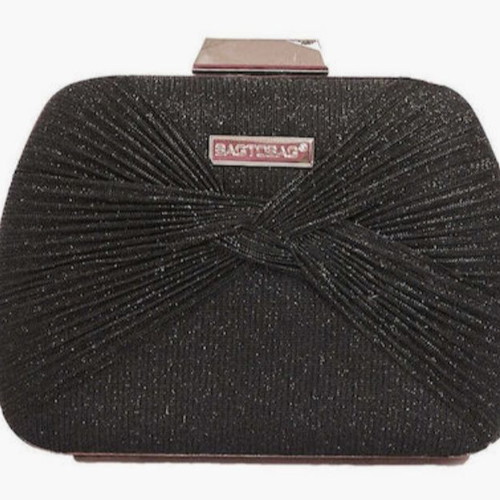 Bag to Bag γυναικείο τσαντάκι χειρός καινούργιο, μαύρο με ασημί λεπτομέρειες