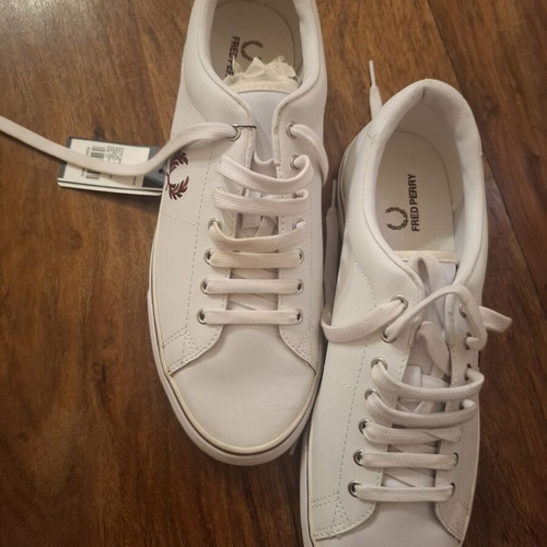 Fred Perry white leather sneakers, size 45, unworn