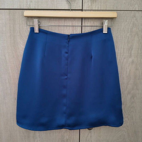 Mind Your Style mini blue wrap skirt, XS