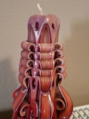 Διακοσμητικό κερί σε κοραλί χρώμα σαν καινούργιο