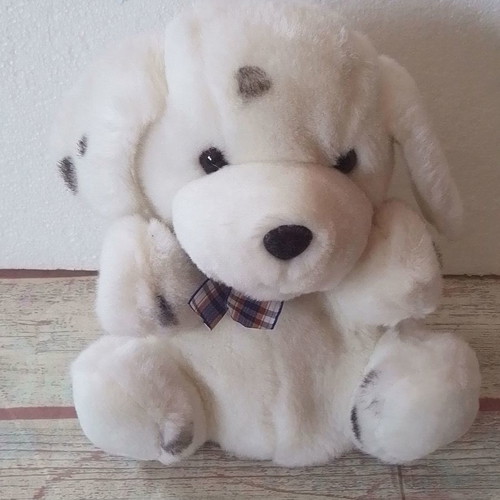 Plush puppet dog toy used Dalmatian Dog