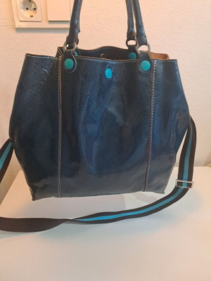 GABS shoulder bag blue genuine leather like new