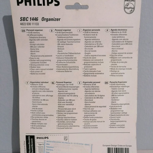 Philips Organizer SBC 1446 10kb Three Line Display new