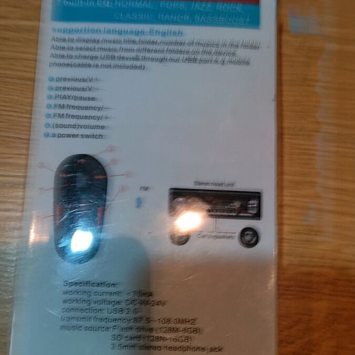 Fm transmission like new with USB port, memory card slot and remote