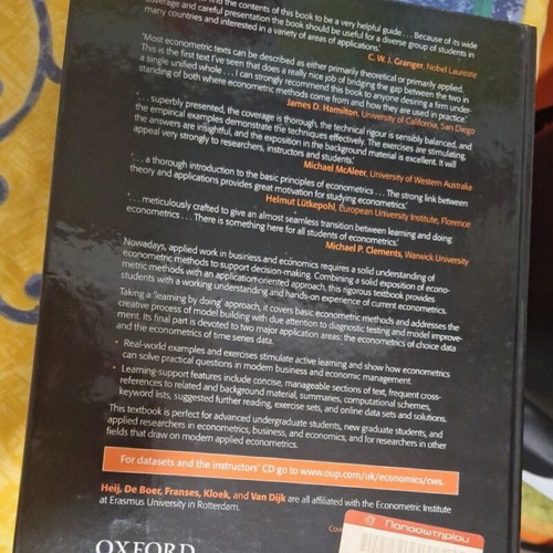 Econometric Methods with Applications in Business and Economics Oxford University Press