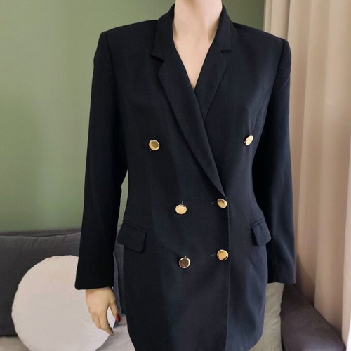 Lola double-breasted wool blazer used, black, size 38