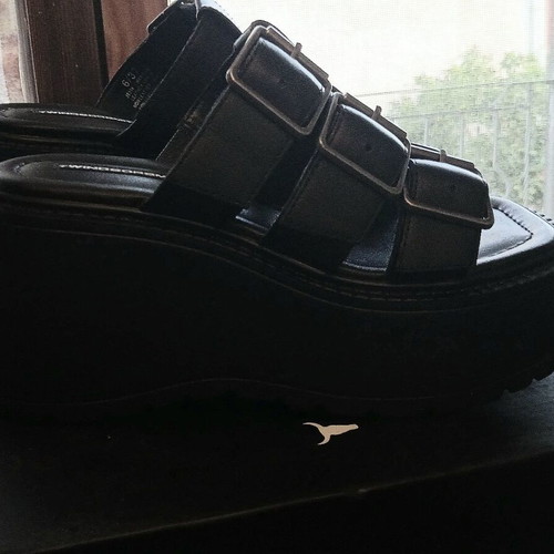 Windsor Smith Charisma platform sandals, black, size 37