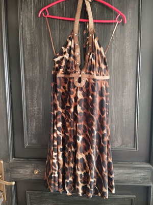 Mini dress animal print like new, size S