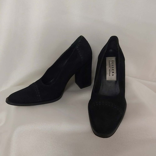 Tessera black leather pumps like new, 9cm heel, size 37