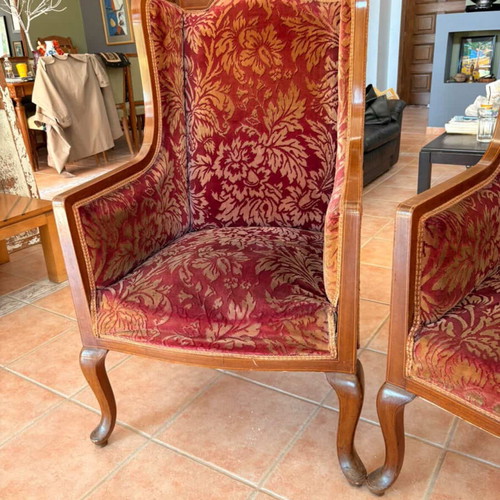 Classic vintage living room set used with sofa and two armchairs
