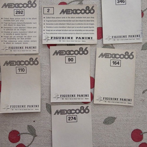 Mexico 86 Panini World Cup 7-badge sticker set