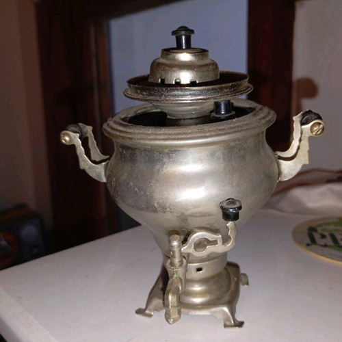 Russian samovar used, decorative and handmade