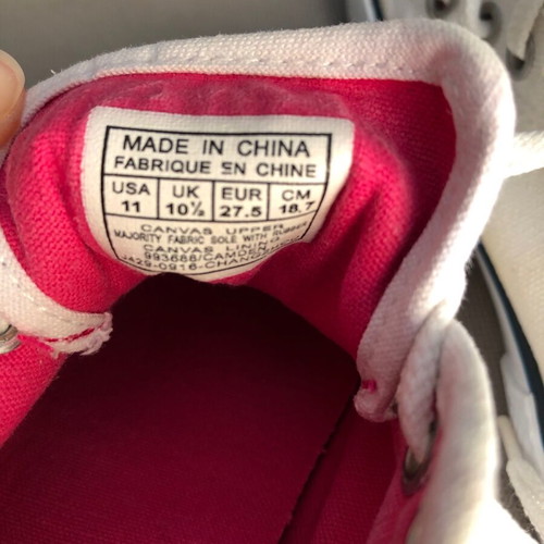 Ralph Lauren girls' shoes size 27.5 like new, white-pink sneakers