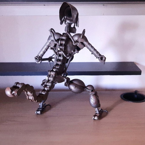 Alien used metallic handmade figure with accessories
