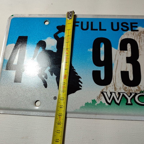 Licence plate USA Wyoming used, good condition