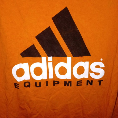 Adidas Equipment vintage unisex cotton t-shirt used, orange, M/L