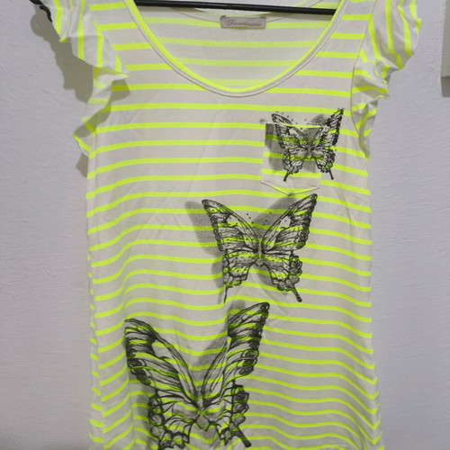 Blouse with butterflies like new, size S, white
