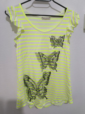 Blouse with butterflies like new, size S, white