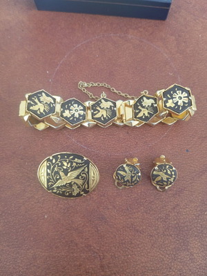 Damascene jewelry set like new, Spain