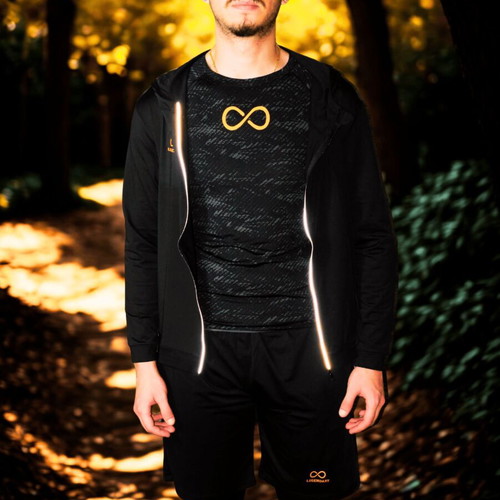 Legendary Set Run Beyond Limits 5-piece dry fit sportswear black gray new